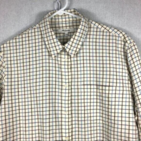NWT Madewell Plaid Oversize Button Down Classic Casual Comfy Shirt White Medium - Picture 6 of 9